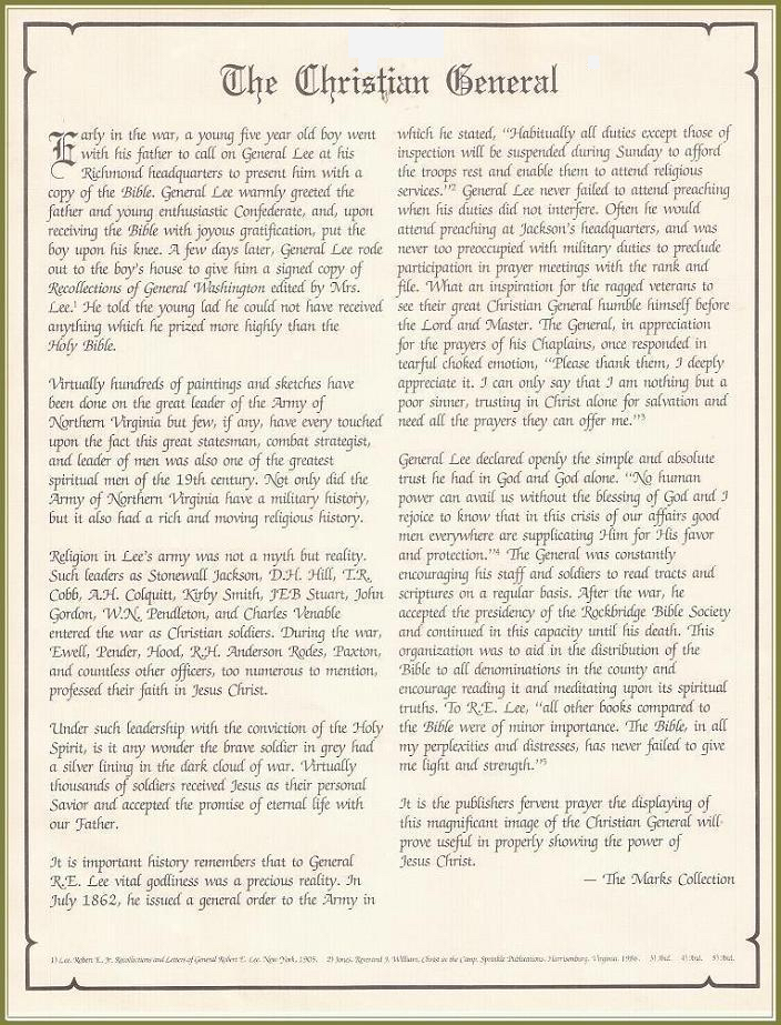 This description of "The Christian General," found on the same Confederate heritage site mentioned above, well illustrates the double consciousness I write about in this post. Lee is lionized as "one of the greatest spiritual men of the 19th century...with the conviction of the Holy Spirit," while his army comprises "brave solider[s] in grey, many "thousands" of whom "received Jesus as their personal savior" while serving under Lee. In seven paragraphs about Lee, slavery or indeed secession are not mentioned one time.